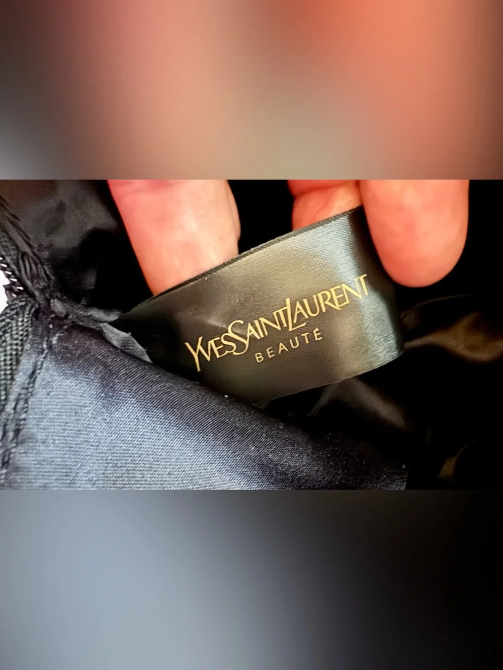 YSL Beaute! Black Patent Top-Handle cosmetic pouch